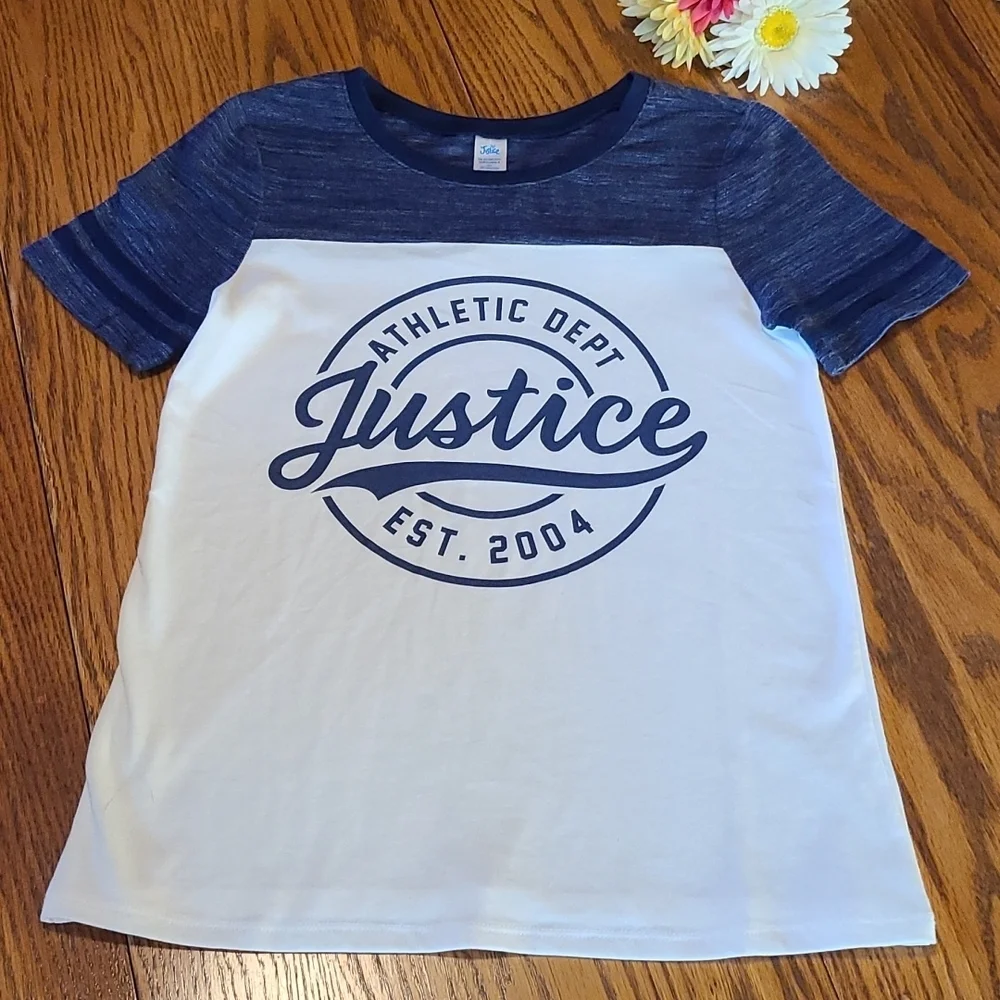 Justice NWOT White/ Blue Top - Girl's 10